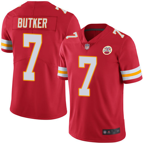 Youth Kansas City Chiefs #7 Butker Harrison Red Team Color Vapor Untouchable Limited Player Football Nike NFL Jersey